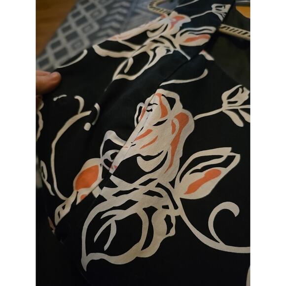 Dressbarn Black Floral Print Tie Waist Sleeveless Casual Dress Womans Size 18 - Picture 3 of 4